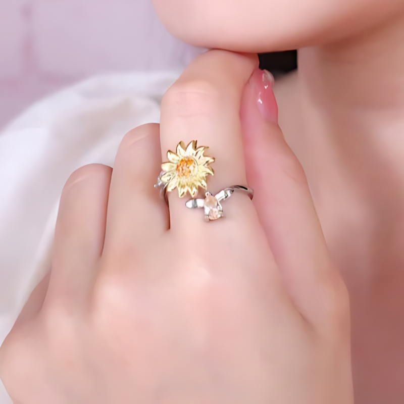 ANILLO ABEJA GIRATORIO GIRASOL 🌻 ANTI-STRESS