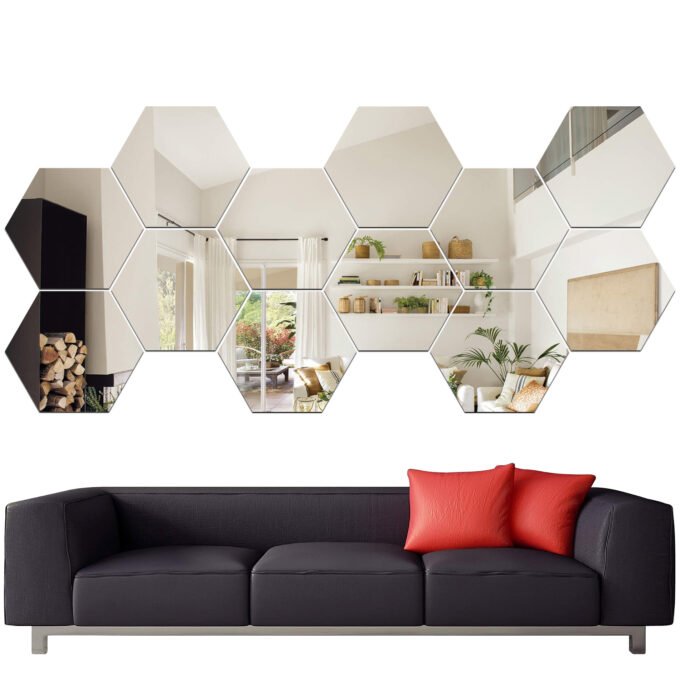 Espejos Decorativos Hexagonales X12 unid.