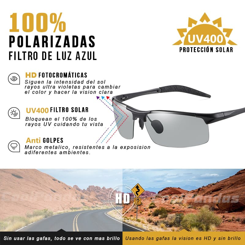 Gafas Fotocromaticas™️  Polarizadas para conducir, poder ver de noche y mejor.    🔥Envió gratis🔥