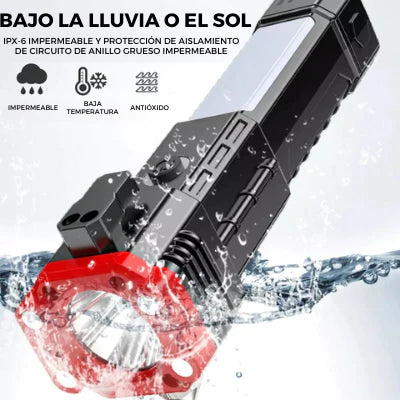 Linterna Led 4 en 1 ™️  Linterna Multifuncional con cargador de objetos USB, martillo y cuchillo de acero