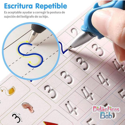 KIT 4 LIBROS MONTESSORI™️  - CALIGRAFÍA REUTILIZABLES TINTA MÁGICA ⭐⭐⭐⭐⭐