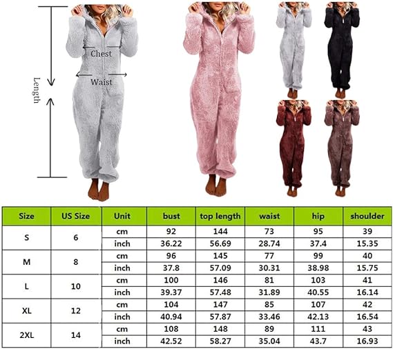 SueñoSuave™ Pijama Enterito Mujer Invierno TALLA UNICA PARA M-L-XL MAXIMO.