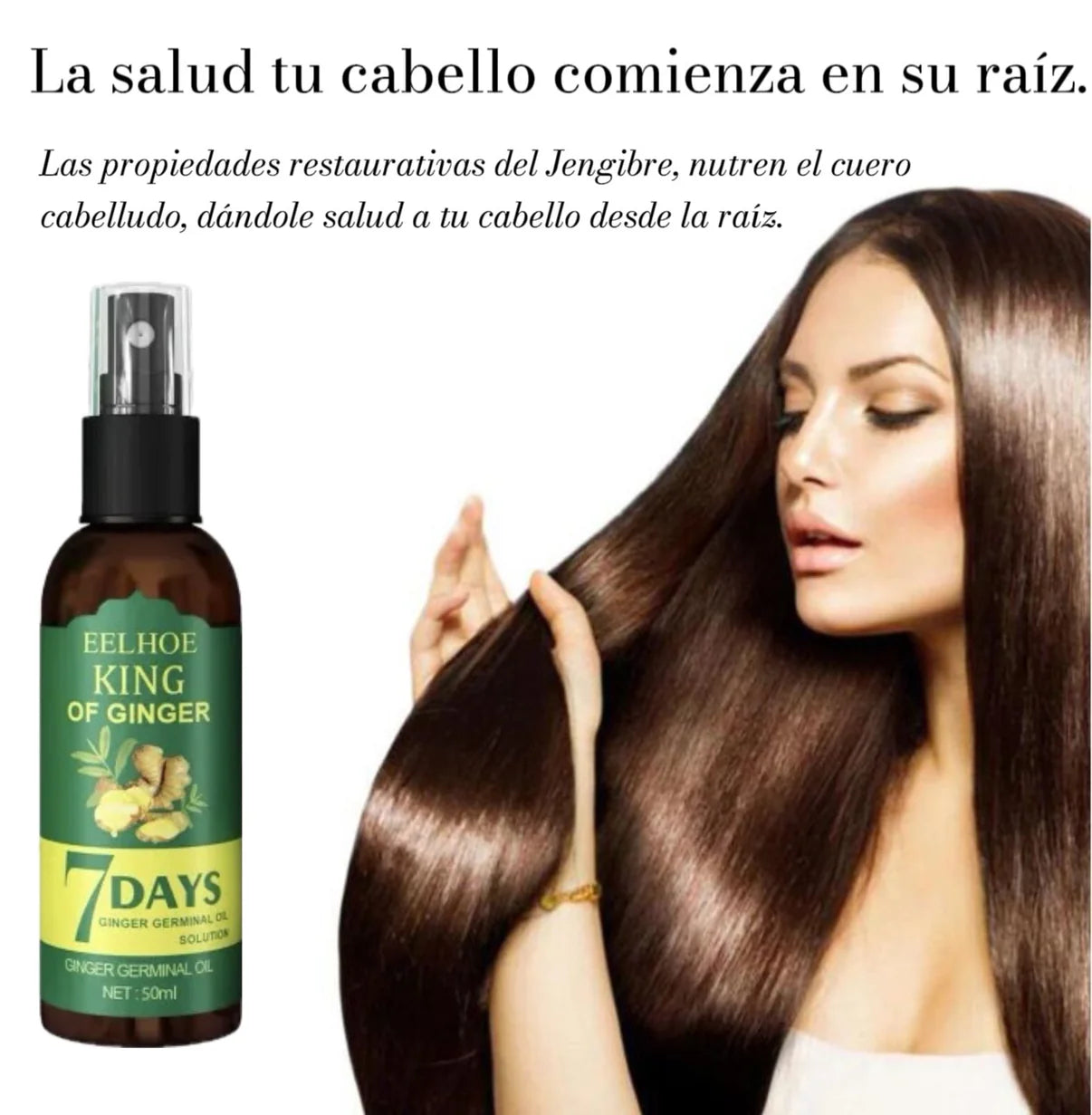 EELHOE King Of Ginger® Spray Tónico Capilar para Crecimiento en 7 días (1 tratamiento)