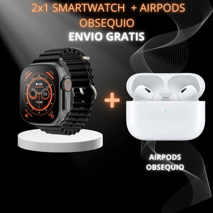 RELOJ SMARTWATCH +2 CORREAS+ AIRPODS 1.1 GRATIS®