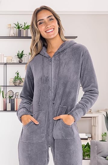 SueñoSuave™ Pijama Enterito Mujer Invierno TALLA UNICA PARA M-L-XL MAXIMO.