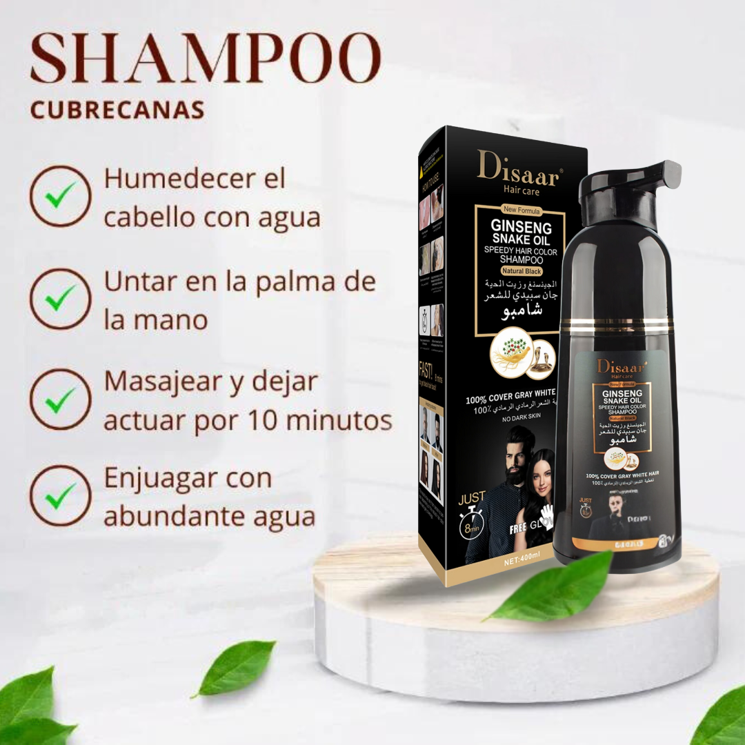 ¡PAGA 1 LLEVA 2 BLACK HAIR SHAMPOO CUBRE CANAS!