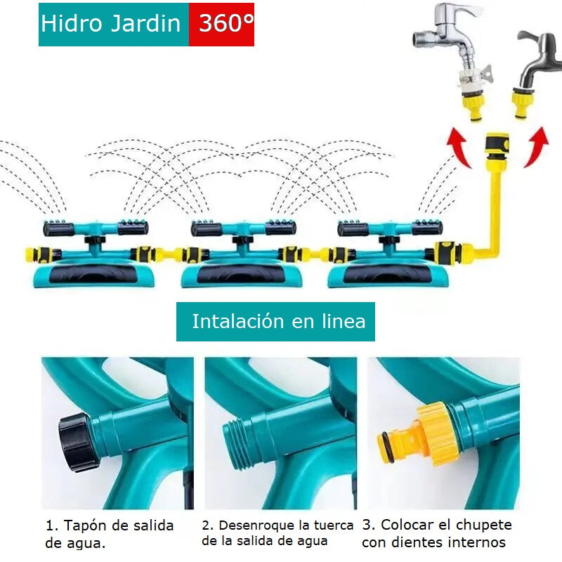 Hidro Jardin 360™️ Aspersor eficiente